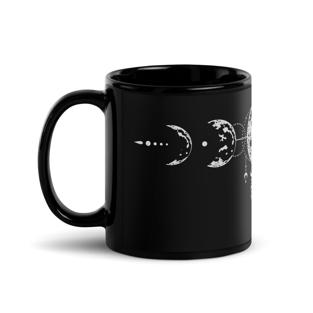 Moons' Black Glossy Mug